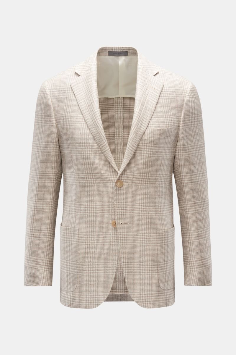 Smart-casual jacket cream/beige checked