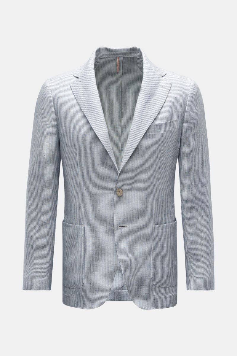 Linen jacket navy/white striped
