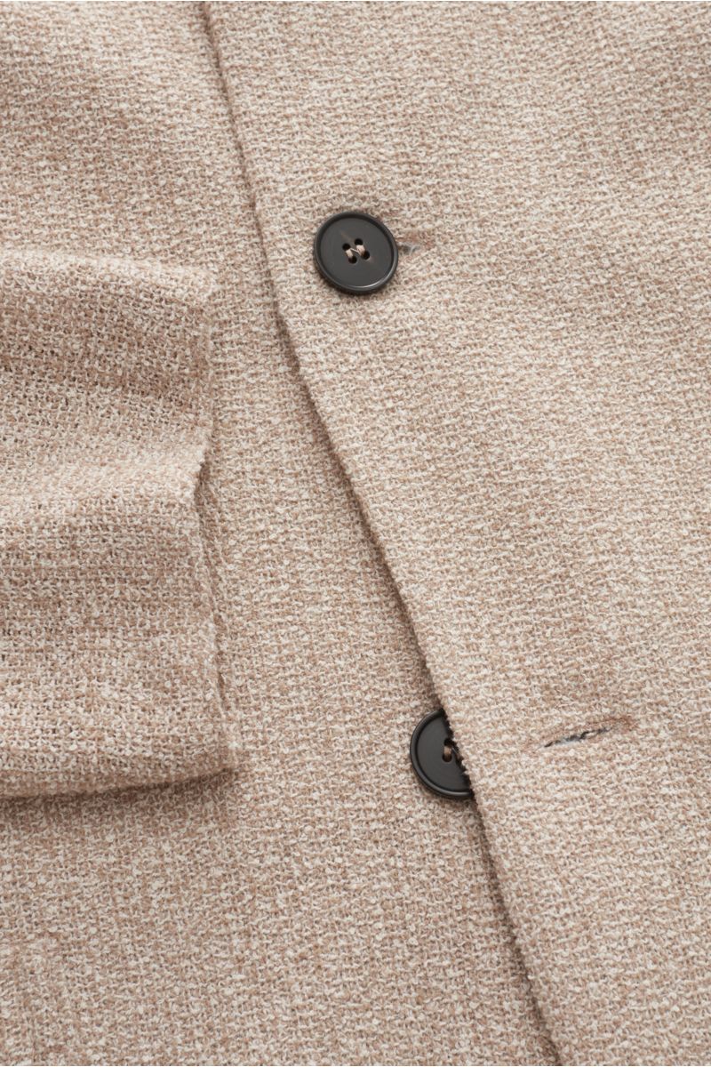 Harris Wharf London  Strickblazer 'Nehru Jacket' beige/weiß gemustert