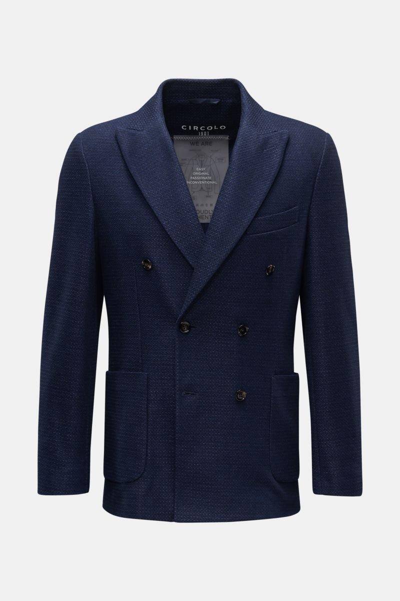 Knit jacket dark blue/blue patterned