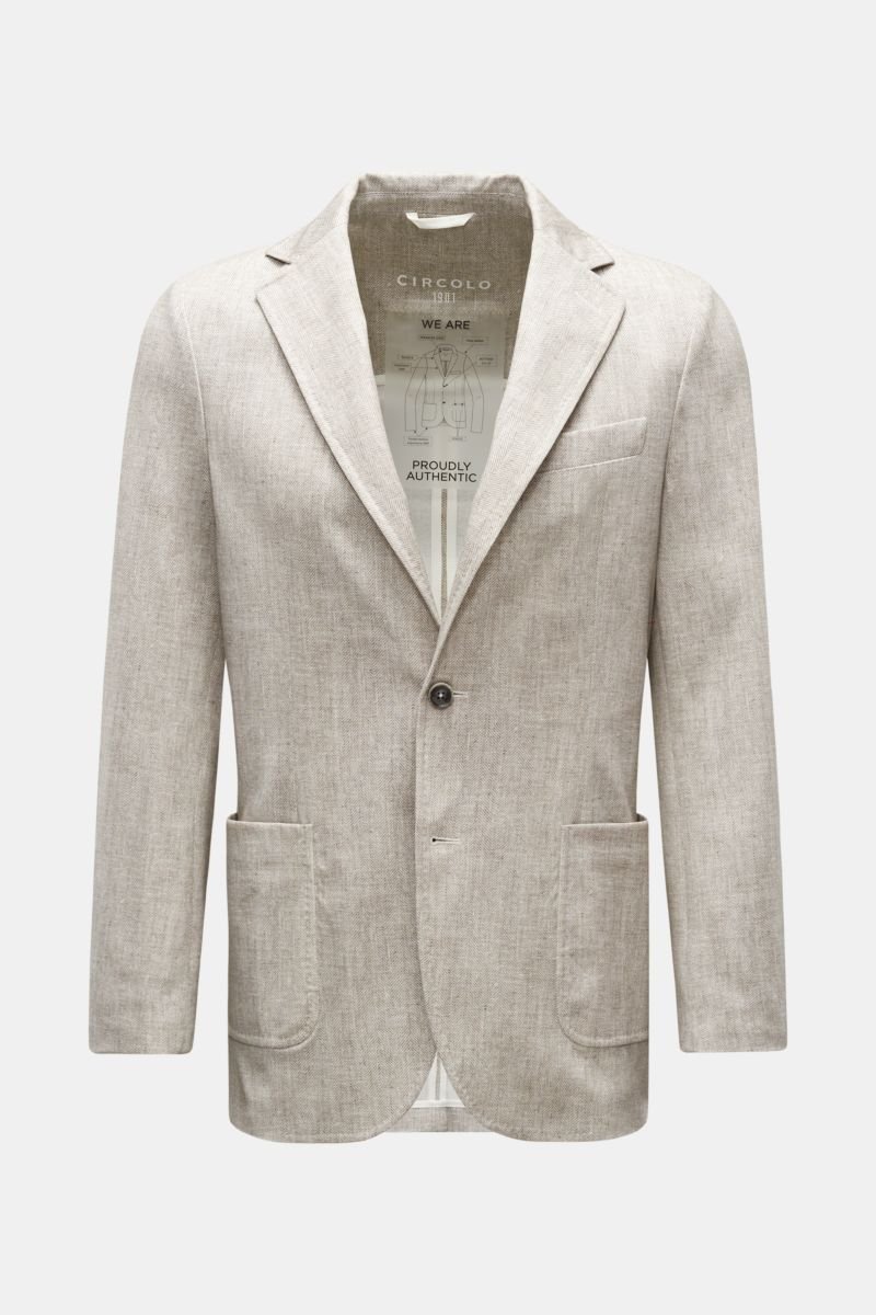 Jersey jacket 'Piqué' beige/cream patterned