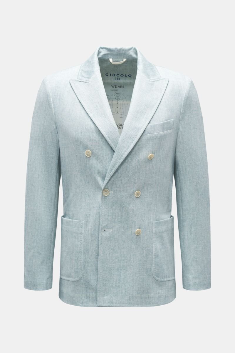 Smart-casual jacket mint green/cream patterned