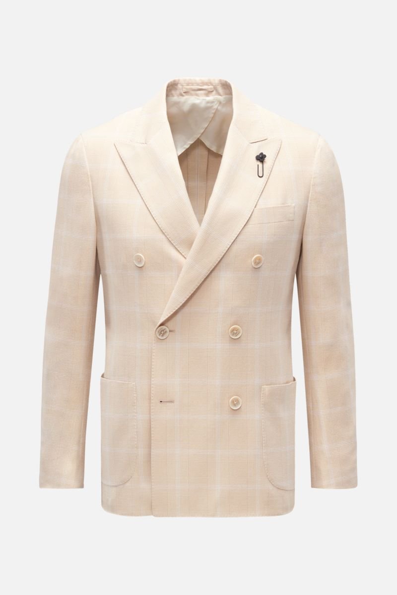 Smart-casual jacket beige checked
