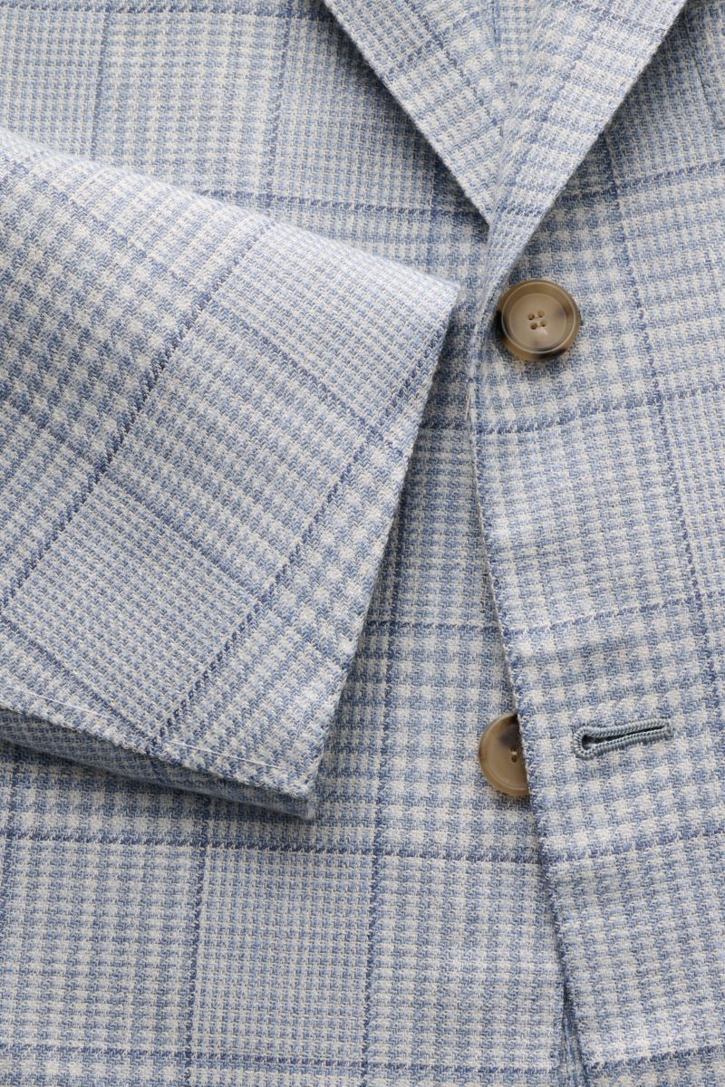 Cesare Attolini Smart-casual jacket smoky blue/cream checked