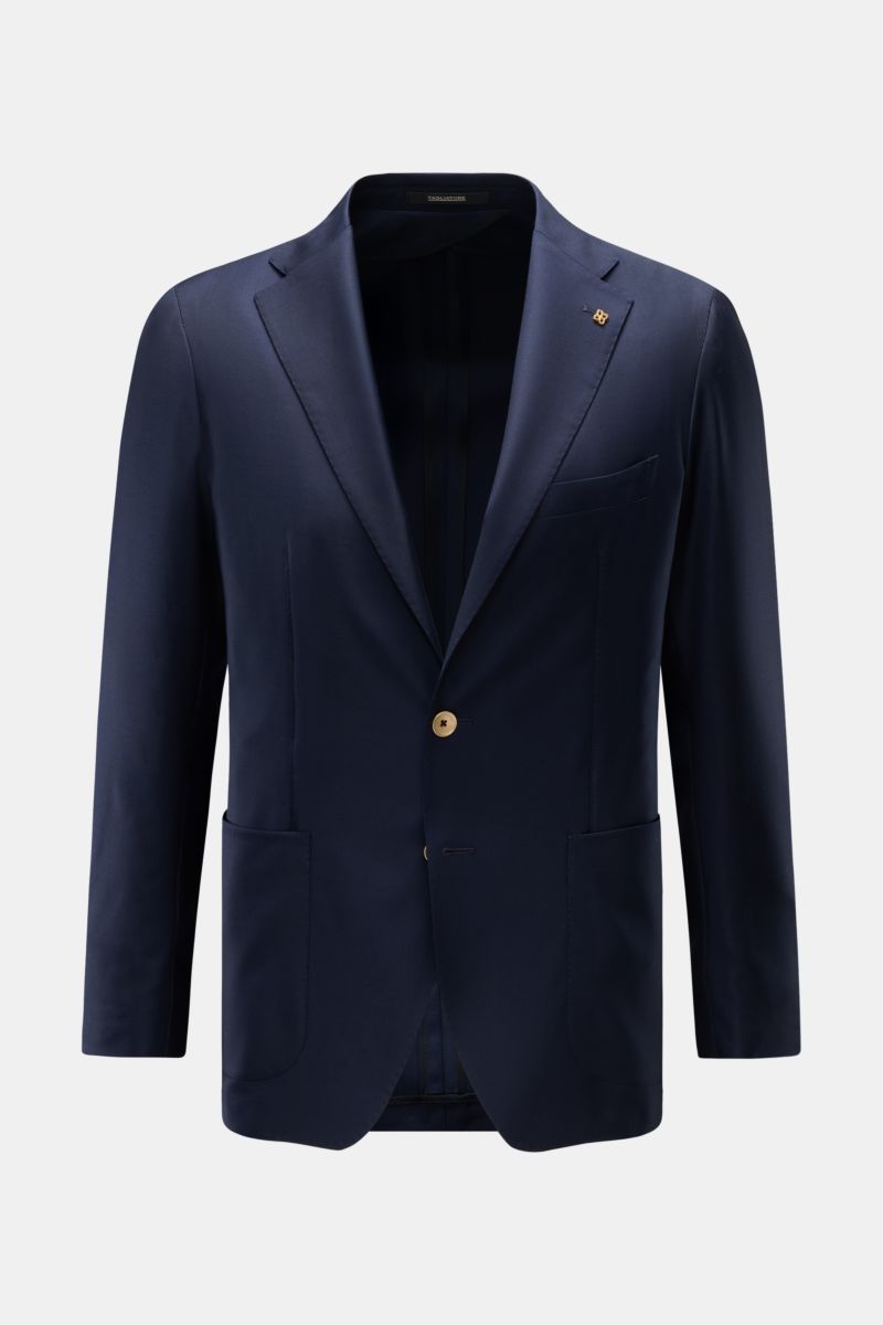 Tagliatore Sakko 'Monte Carlo' navy, frontale Ansicht, Slim Fit, reine Super 110'S Schurwolle, zwei Knöpfe, fallendes Revers, Brust- und Hüfttaschen, Unconstructed Design.