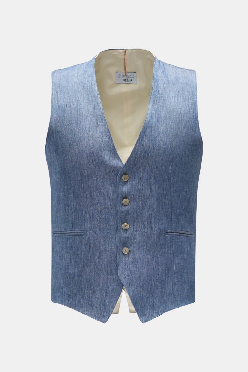 Linen waistcoat blue