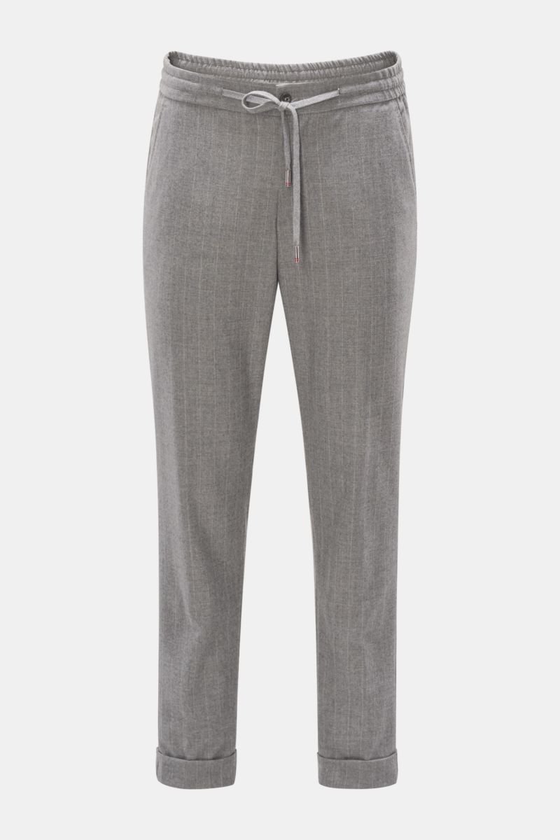 Cashmere jogger pants 'Caracciolo' grey striped