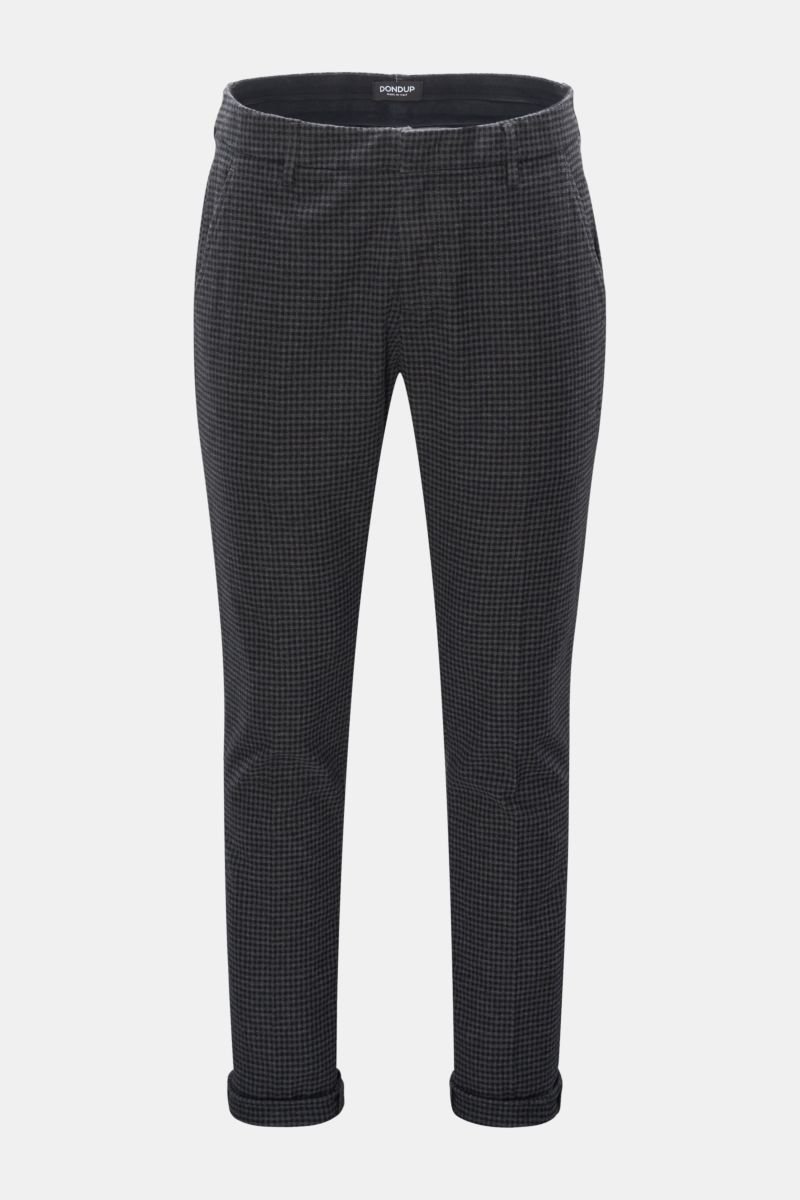 Trousers 'Gaubert' dark grey/black checked