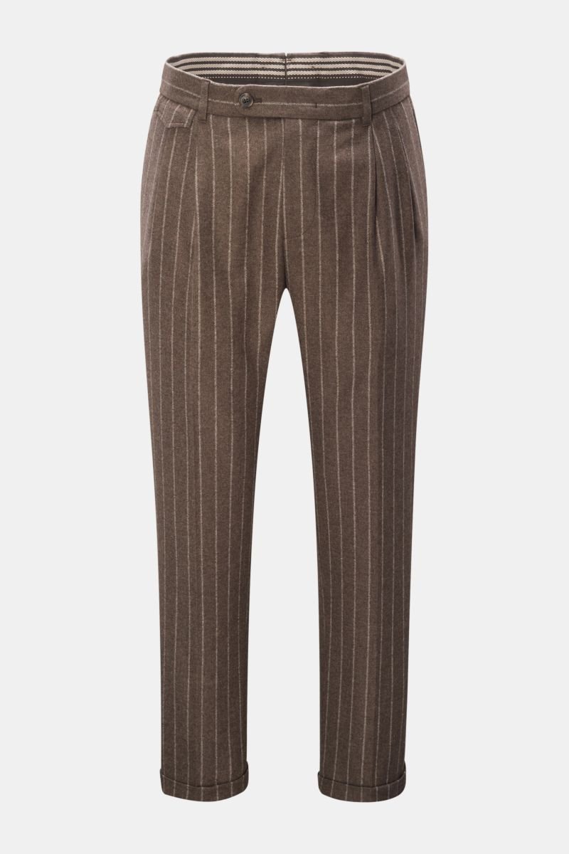 Trousers 'Serpo' brown/grey striped