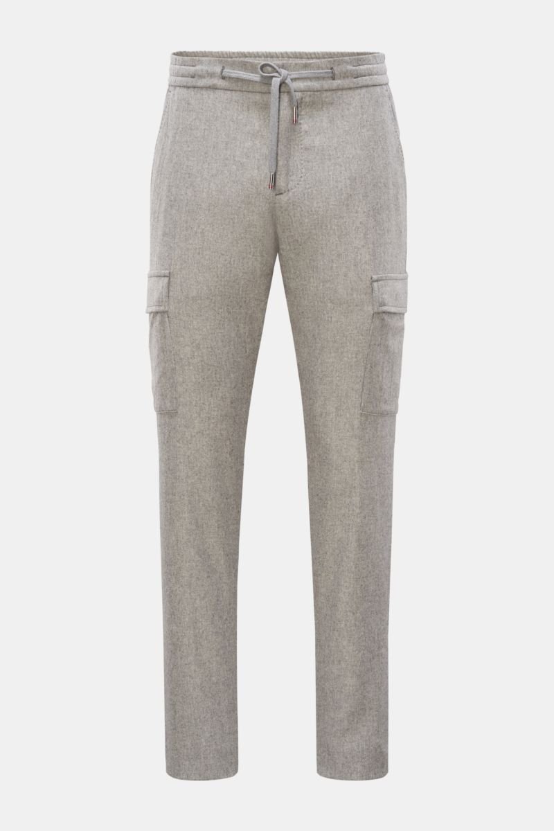 Cashmere cargo jogger pants 'Tor' light grey