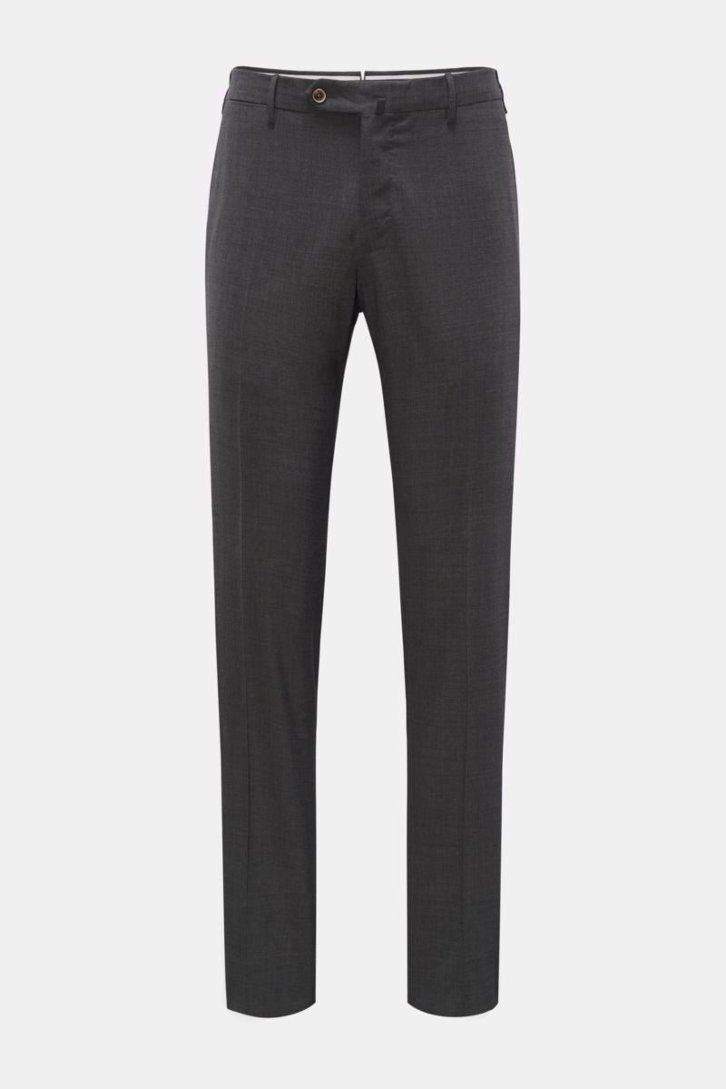 Wool trousers 'Slim Fit' dark grey mottled
