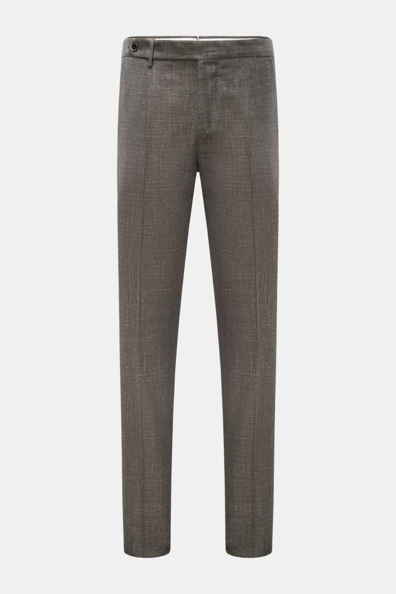 Trousers 'Gentleman Fit' dark brown patterned