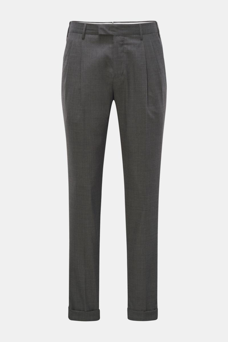 Wool trousers 'Master Fit' dark grey melange