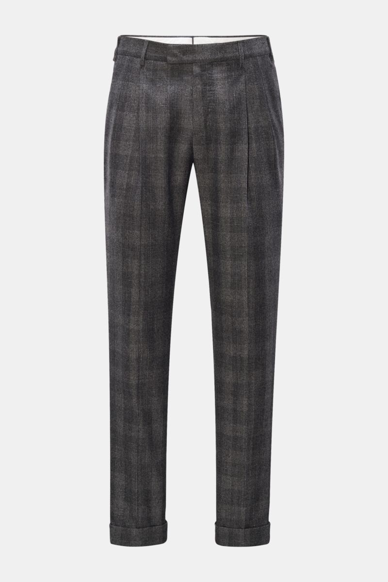 PT Torino Wool trousers 'Master Fit' anthracite/grey checked