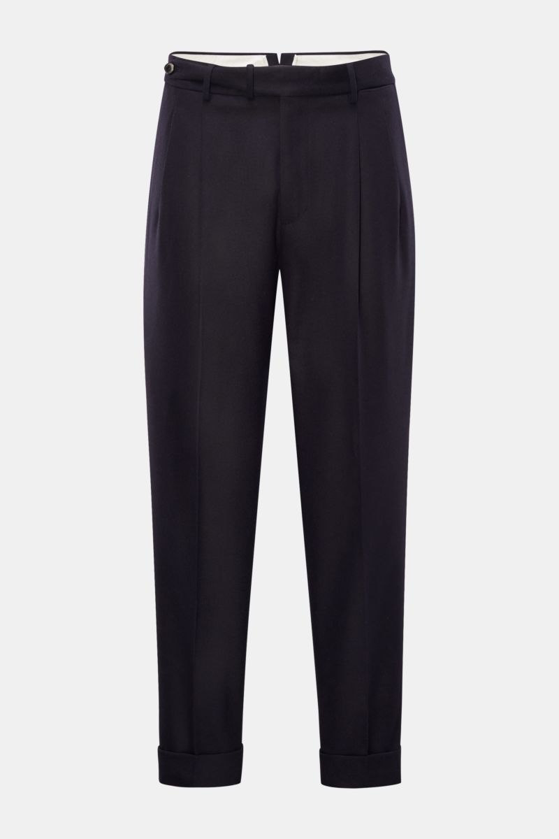 Wool trousers 'Carrot Fit' navy