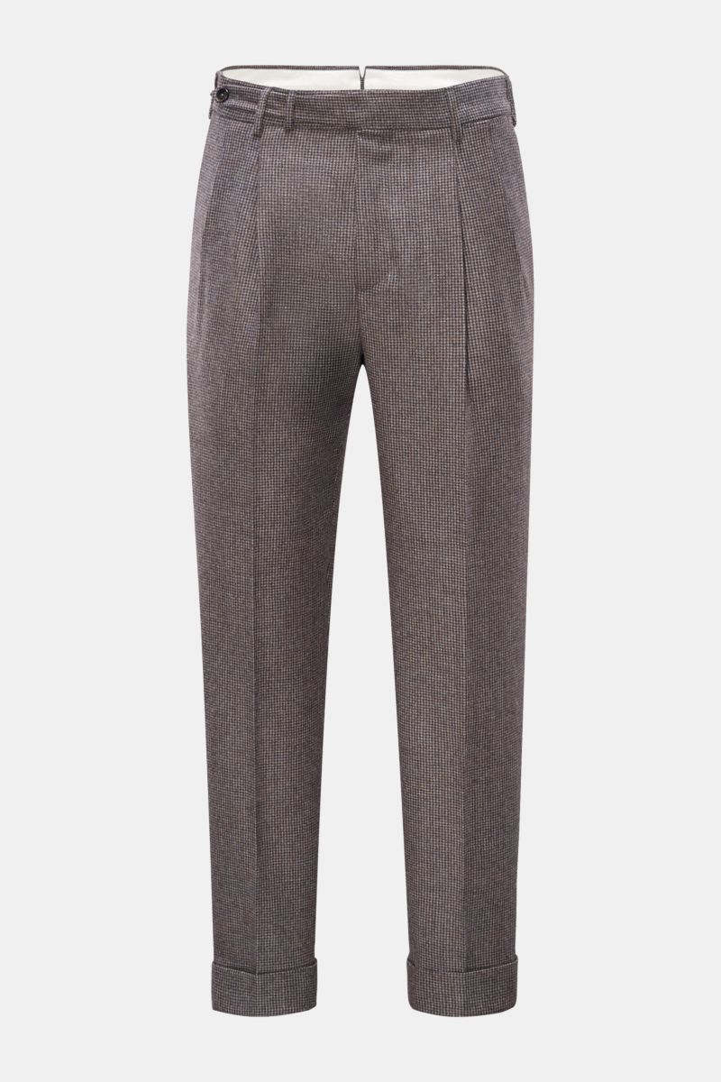 PT Torino Wollhose 'Carrot Fit' blau/grau/schwarz kariert