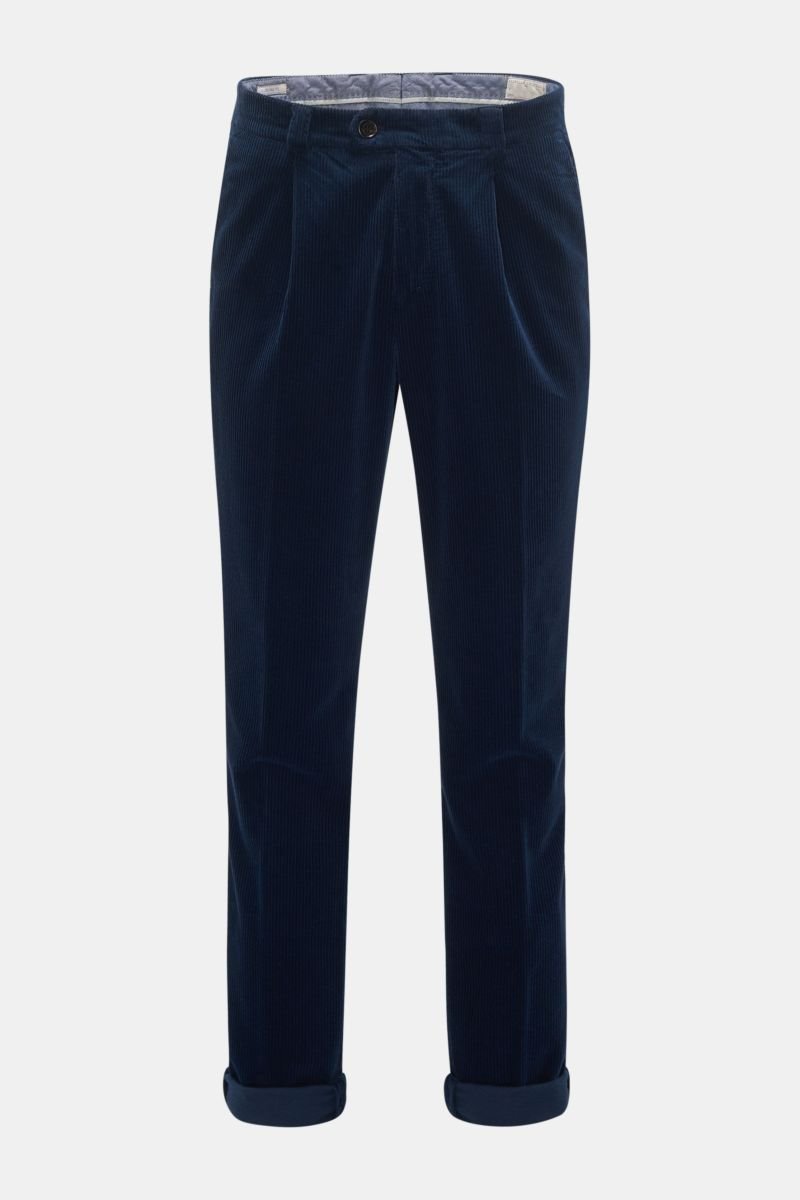 Corduroy trousers 'Leisure Fit' navy