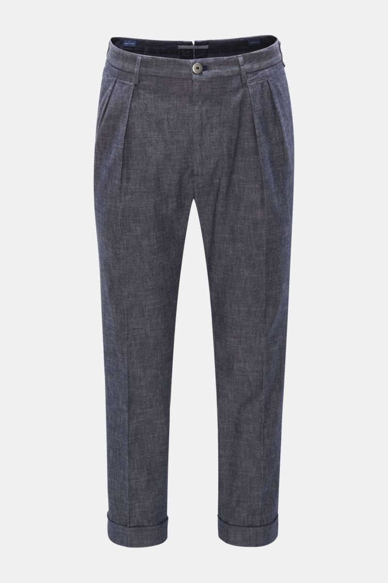 Cotton trousers 'Carrot fit' navy