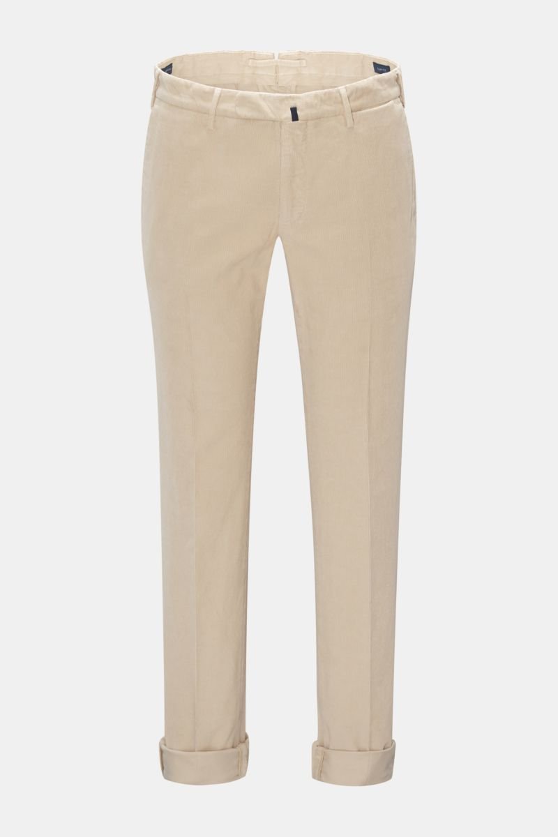 Corduroy trousers ‘Slim Fit' cream