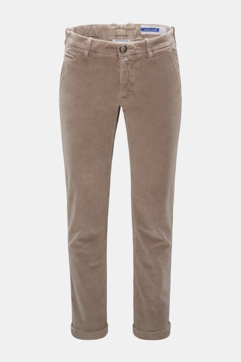 Corduroy trousers 'Bobby' grey-brown