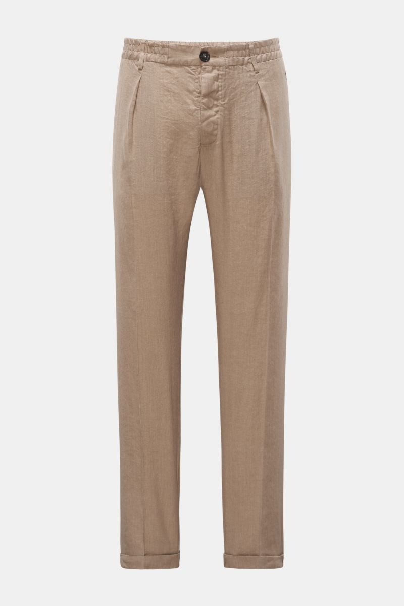 Jogger pants 'Linen Tencel Travel Comfort Slacks' beige