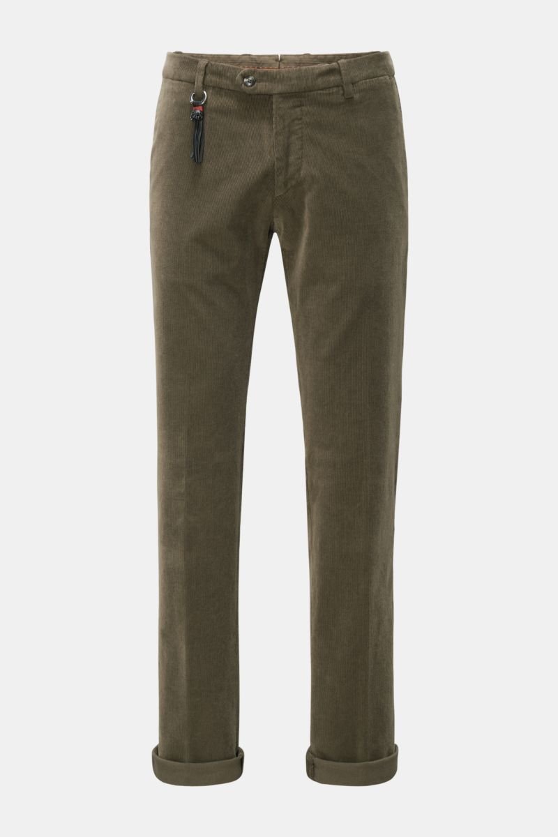 Corduroy trousers 'Slim 80' olive