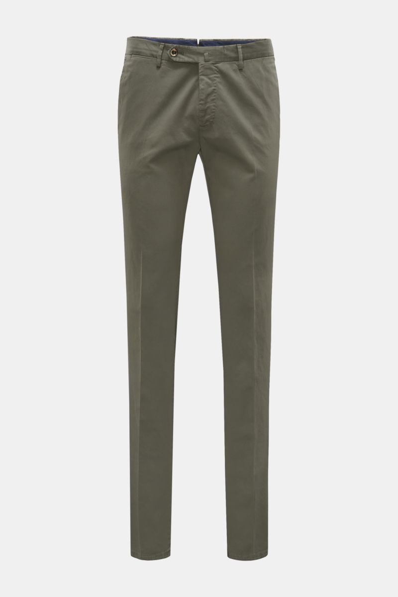 Cotton trousers 'Slim Fit' grey-green