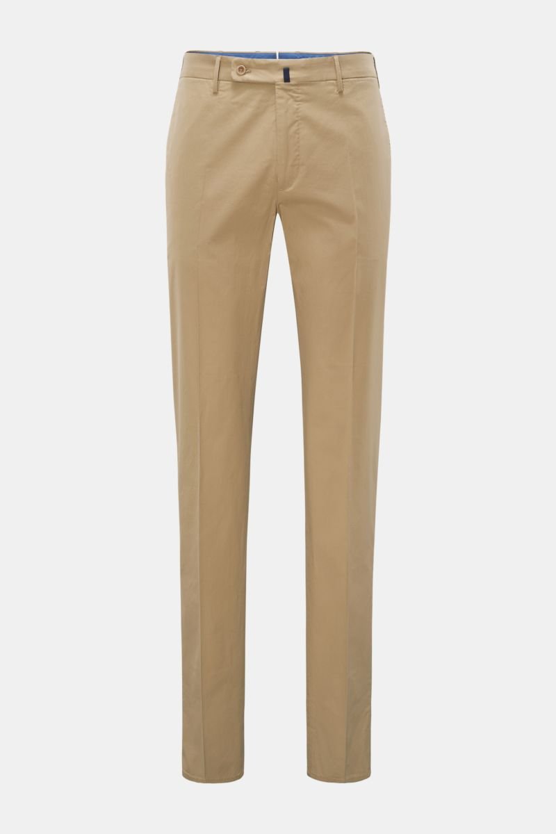 Cotton trousers 'Regular Fit' light brown