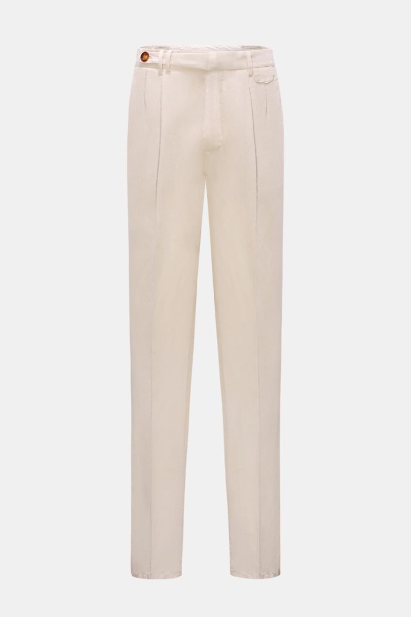 Trousers 'Leisure Fit' cream