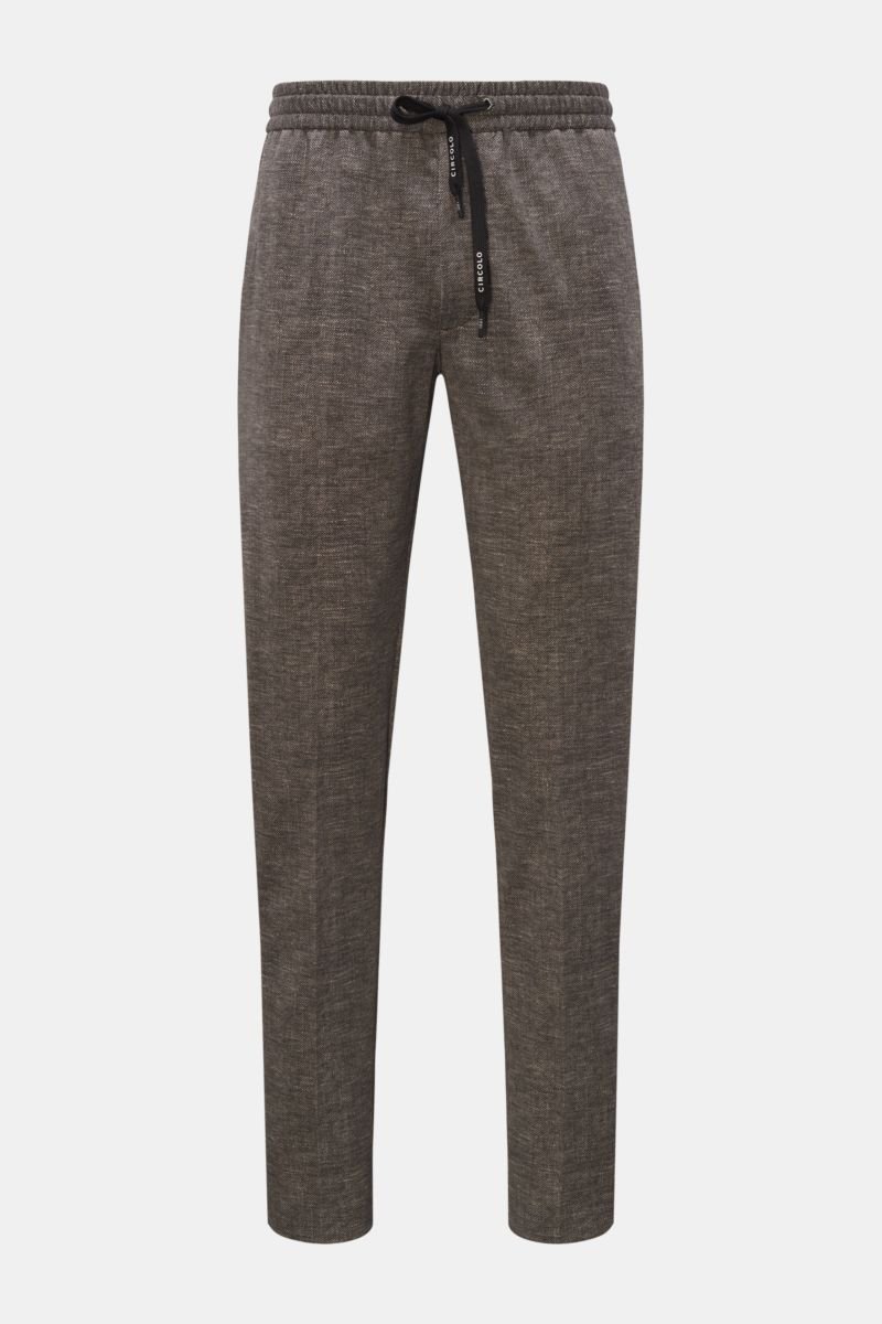 Jersey jogger pants 'Piqué' dark grey/cream patterned