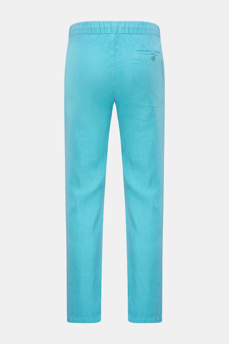 04651/ A trip in a bag Linen jogger pants 'Linen Pant' turquoise