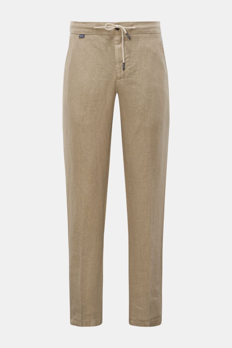 04651/ A trip in a bag Linen jogger pants beige