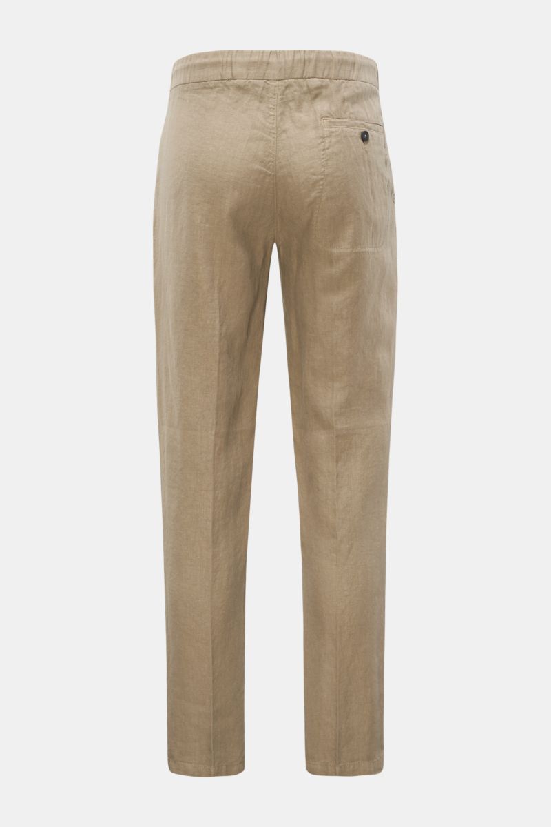 04651/ A trip in a bag Linen jogger pants beige
