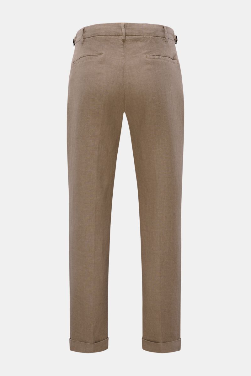 04651/ A trip in a bag Leinen-Hose 'GD Pants 001' taupe