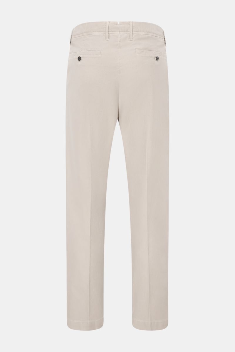 Incotex Slacks Baumwollhose sand, Rückansicht, knöchellang, Tapered Fit, Baumwoll-Twill mit leichtem Stretch, Leistentaschen mit Knopf.