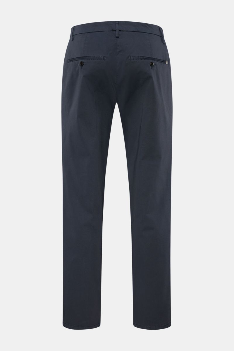 Dondup Baumwollhose 'Gaubert' navy, Rückansicht, slim fit, schmal geschnittene Wade, elastische Baumwolle, französische Taschen, Metall-Initial.