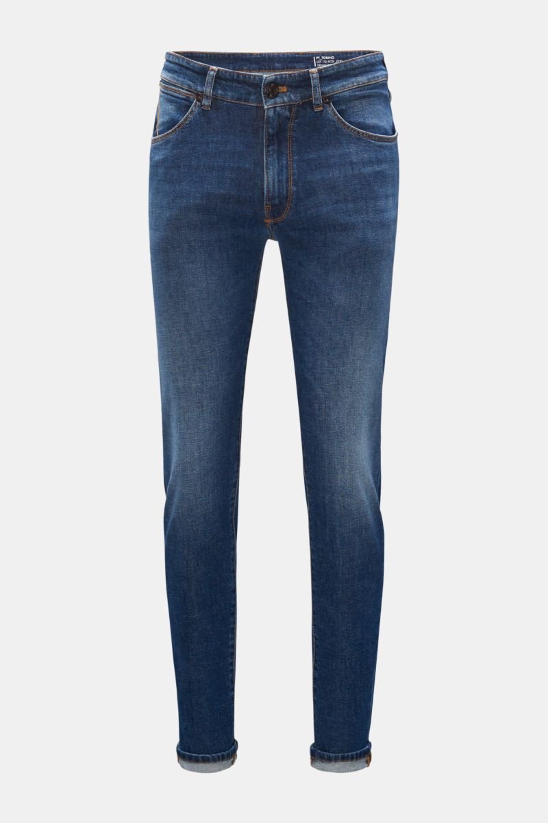 Herren Bekleidung Jeans Jeans mit Tapered-Fit PT Torino Denim Schmal zulaufende Cropped-Jeans in Blau für Herren 