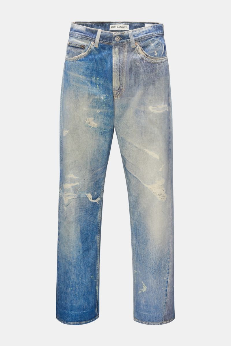 Jeans 'Third Cut' hellblau gemustert