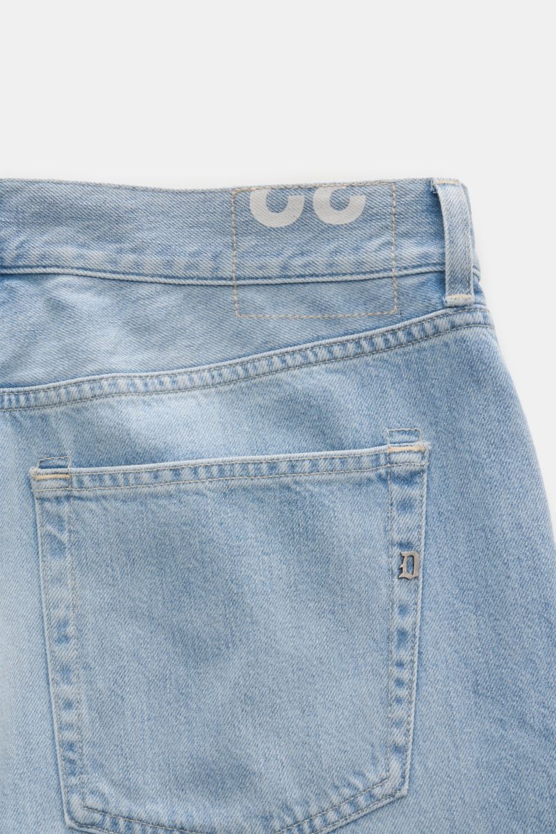 Back view of Dondup Jeans 'Bray' hellblau with a light blue authentic used wash, subtle distressed details, and a metal 'D' on the pocket.