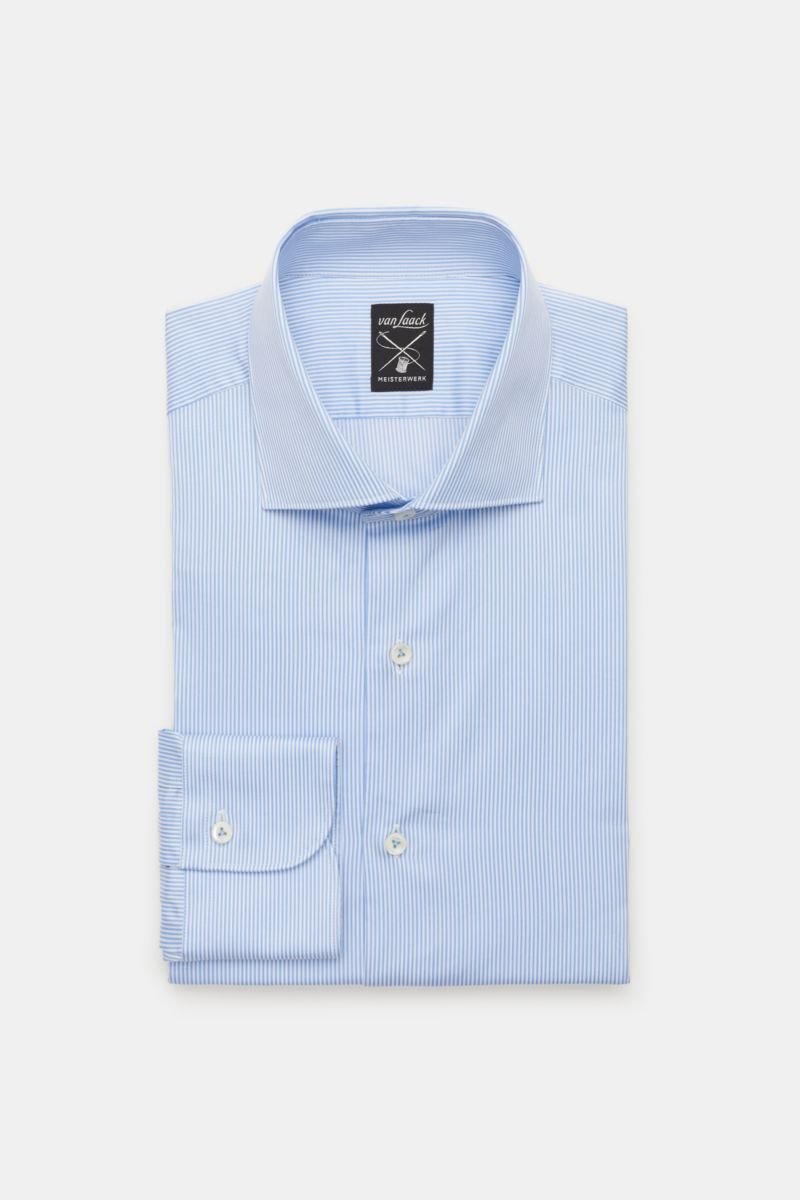 Business shirt 'Mivara Tailor Fit' shark collar light blue/white striped