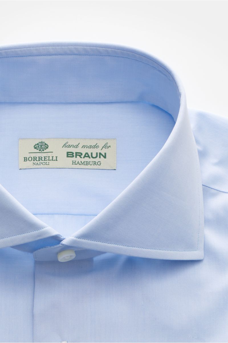 Borrelli Business Hemd 'Nando' Haifisch-Kragen hellblau