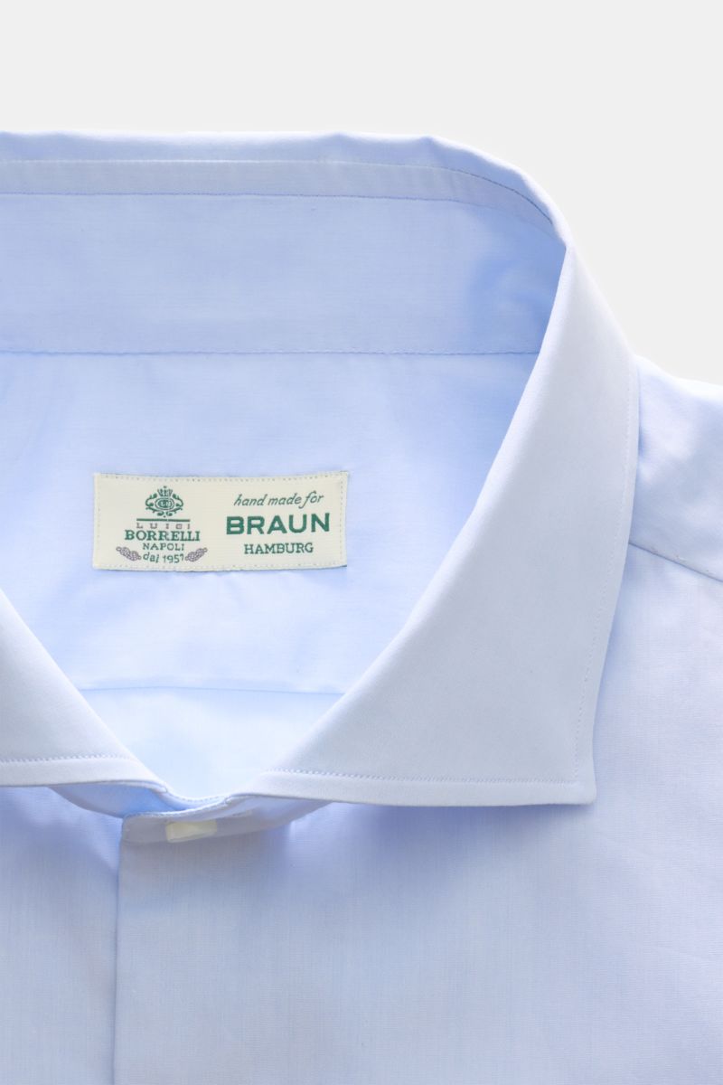 Borrelli Business Hemd 'Nando' Haifisch-Kragen hellblau