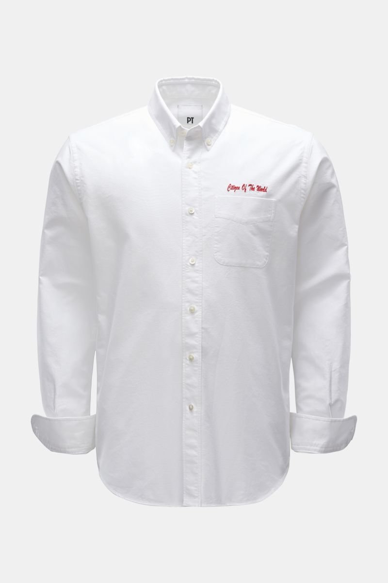 Oxfordhemd Button-Down-Kragen offwhite