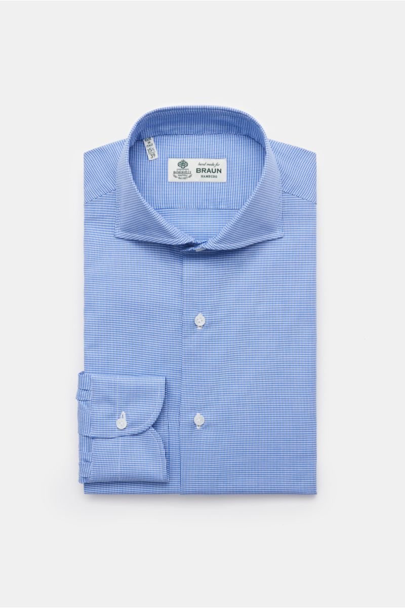 Business shirt 'Nando' shark collar blue/white checked