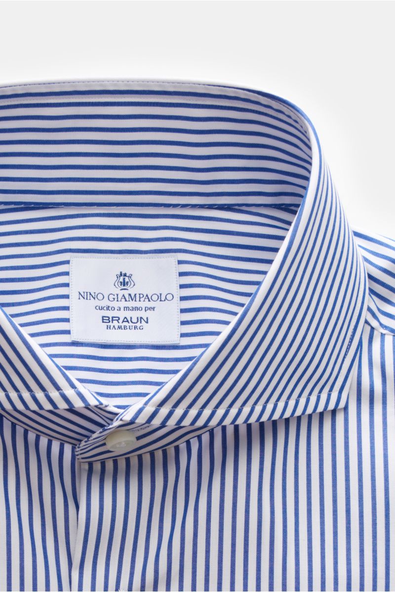 Giampaolo Business Hemd Haifisch-Kragen navy/weiß gestreift