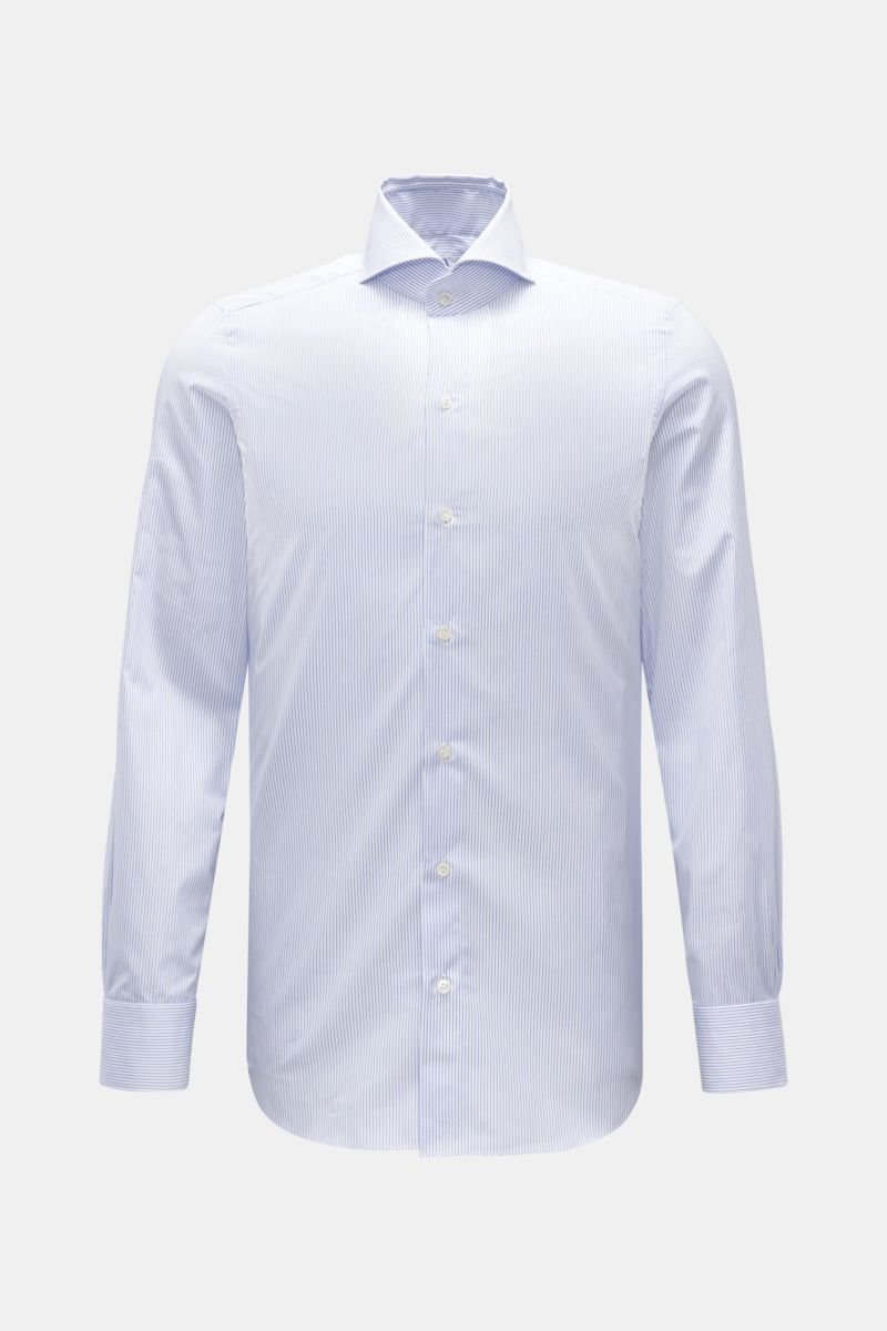 Business shirt 'Sergio Milano' shark collar, blue/white stripes