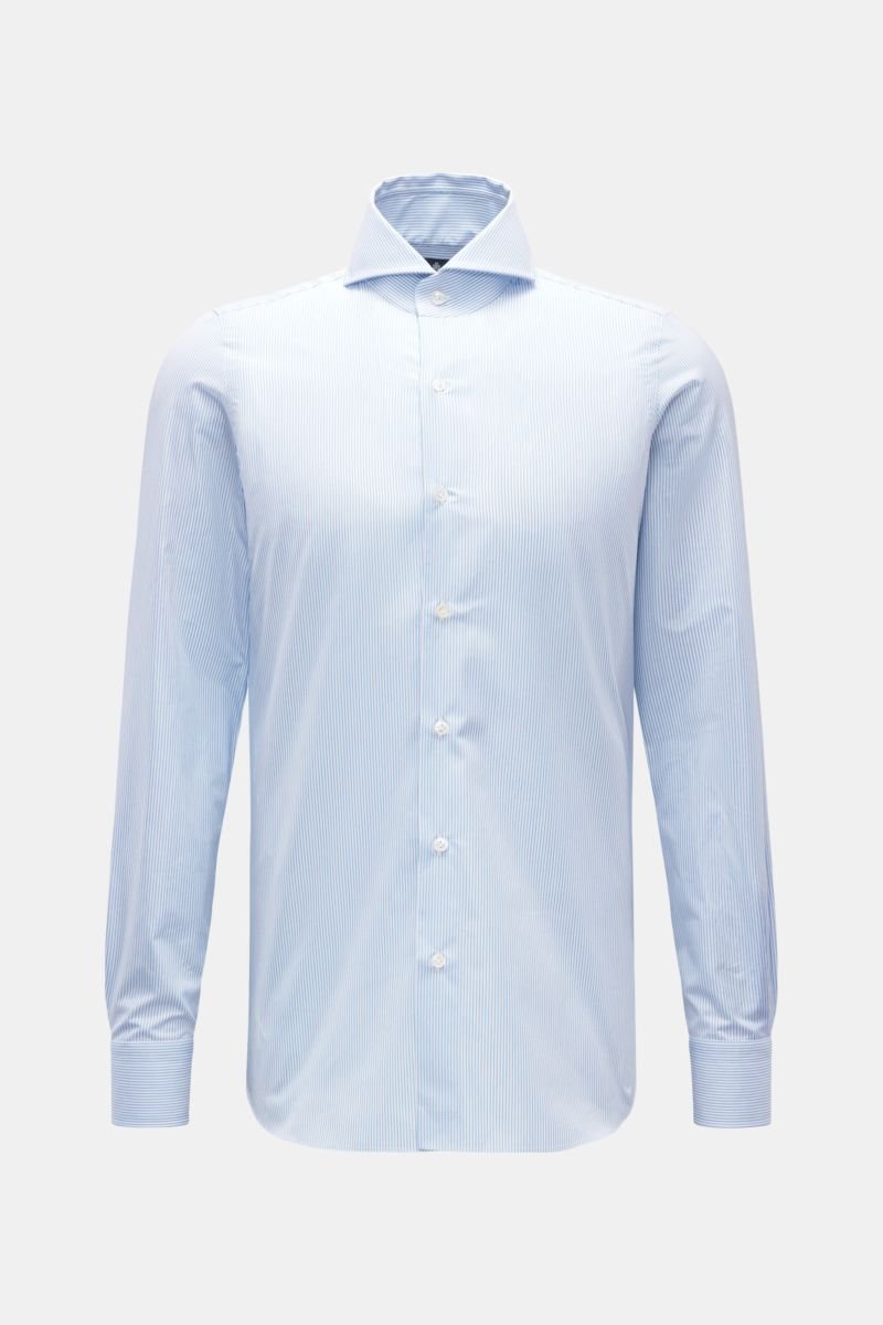 Business shirt 'Sergio Napoli' shark collar light blue/white striped