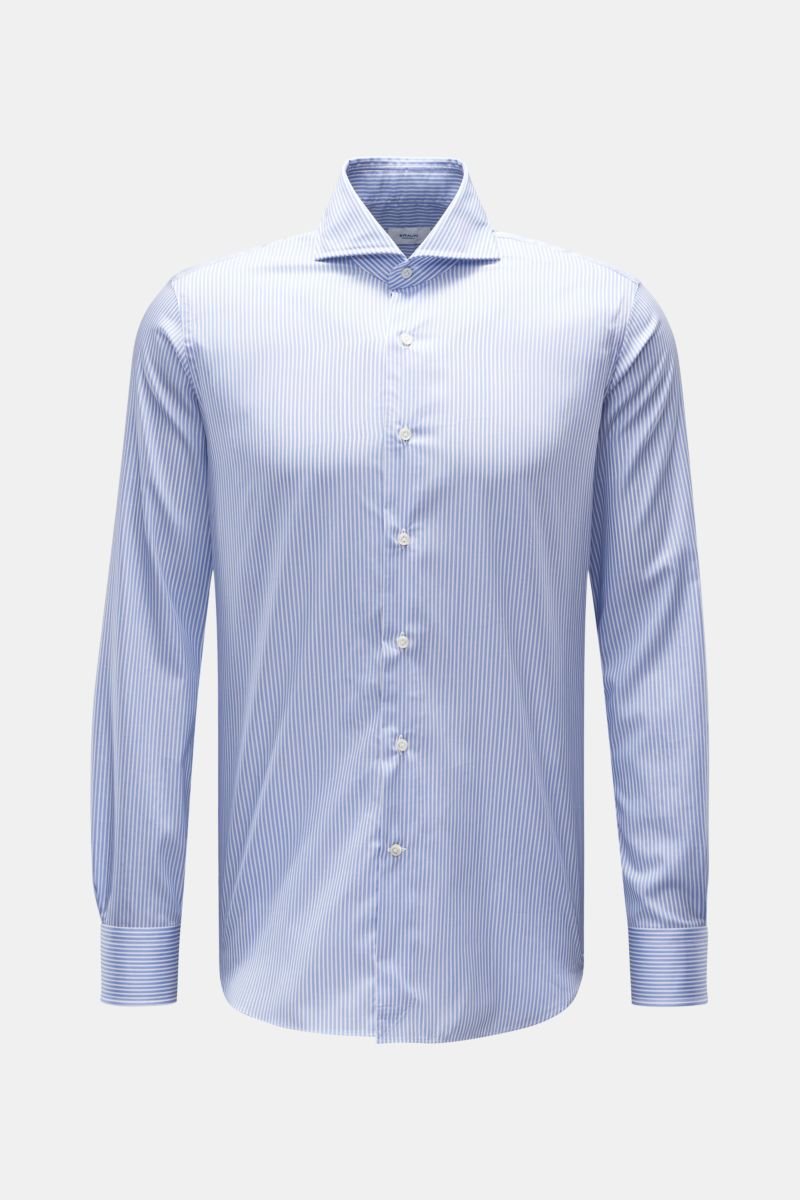 Business shirt shark collar blue/white striped 