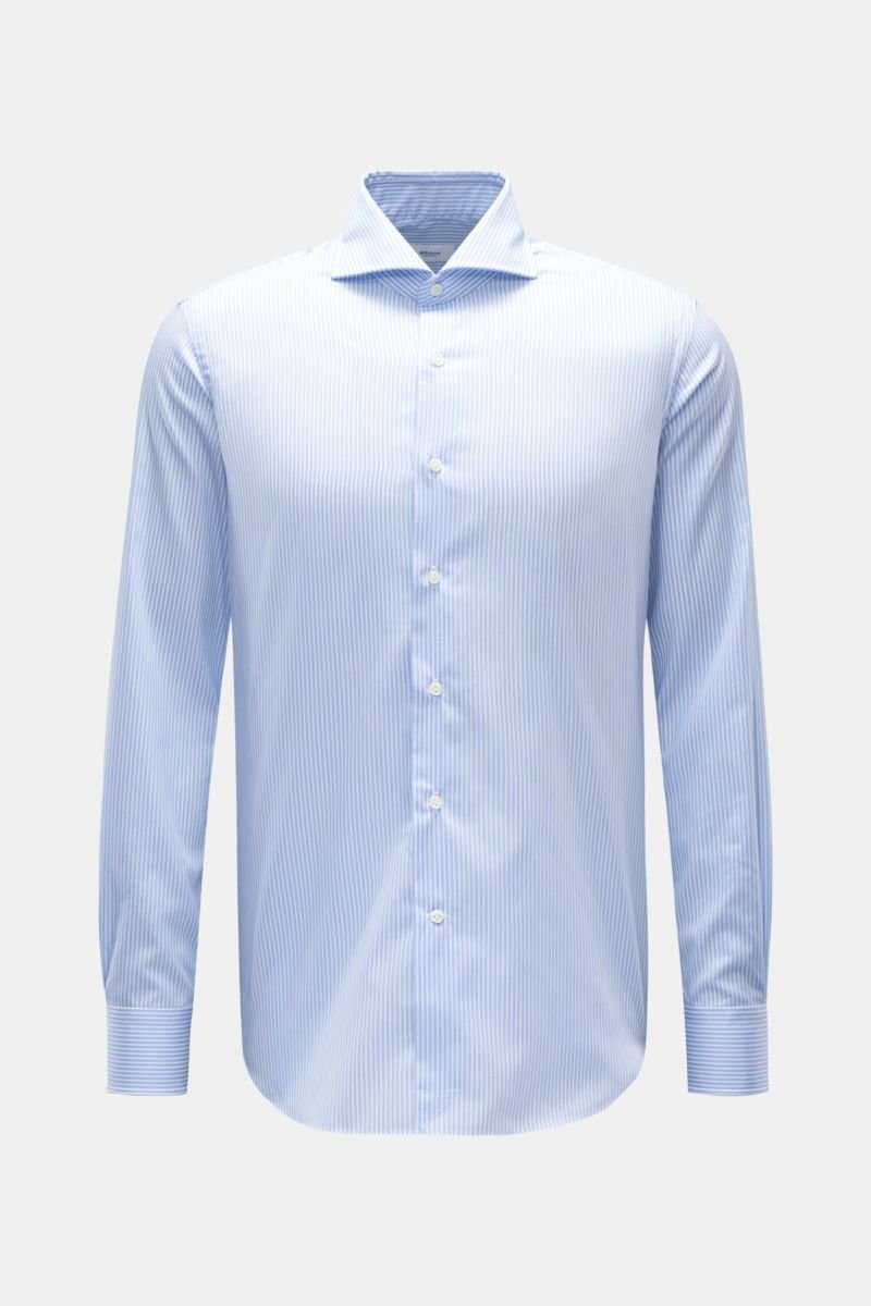 Business shirt shark collar light blue/white striped 