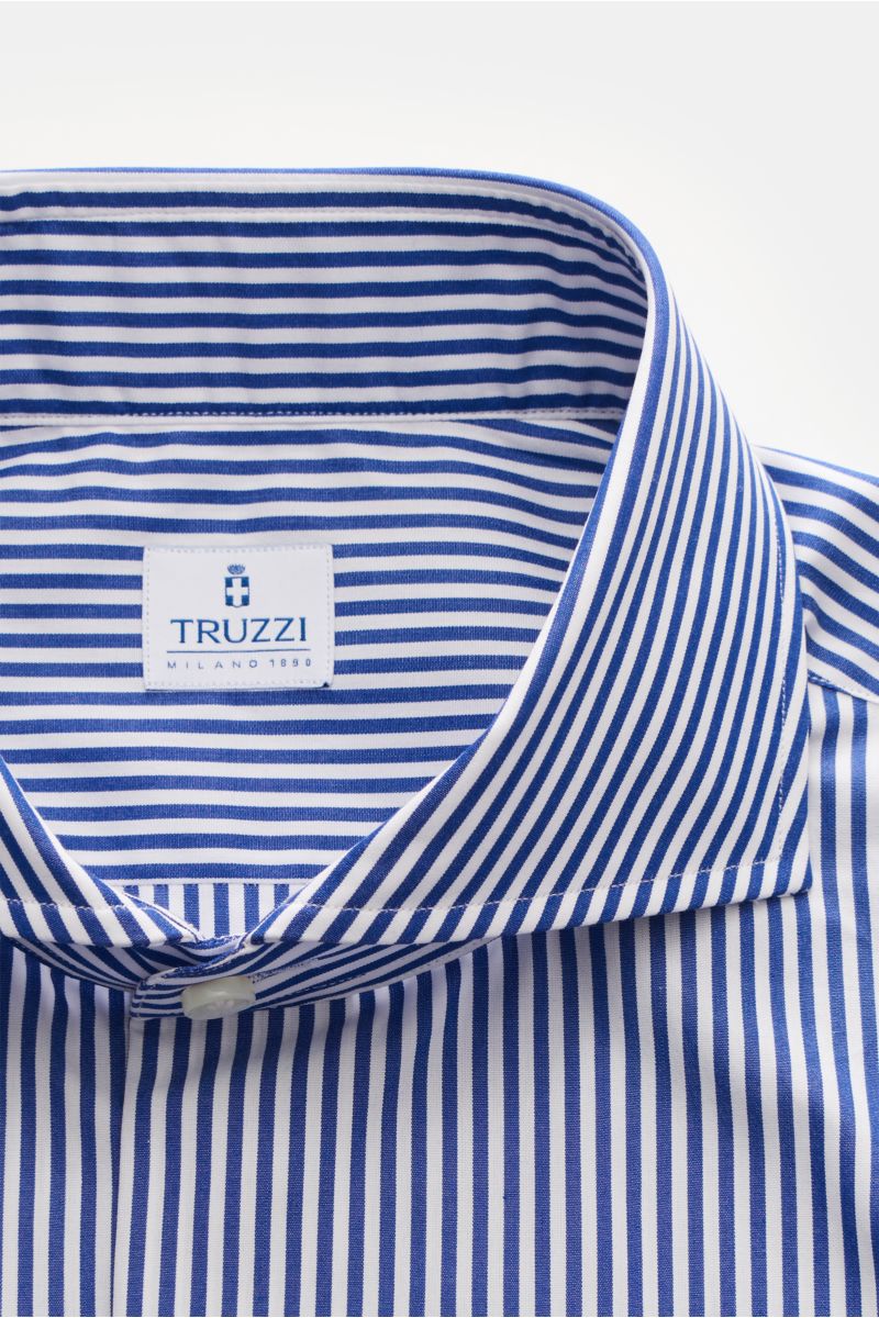 Truzzi Business Hemd Haifisch-Kragen 'Napoli Busto' dunkelblau/weiß gestreift